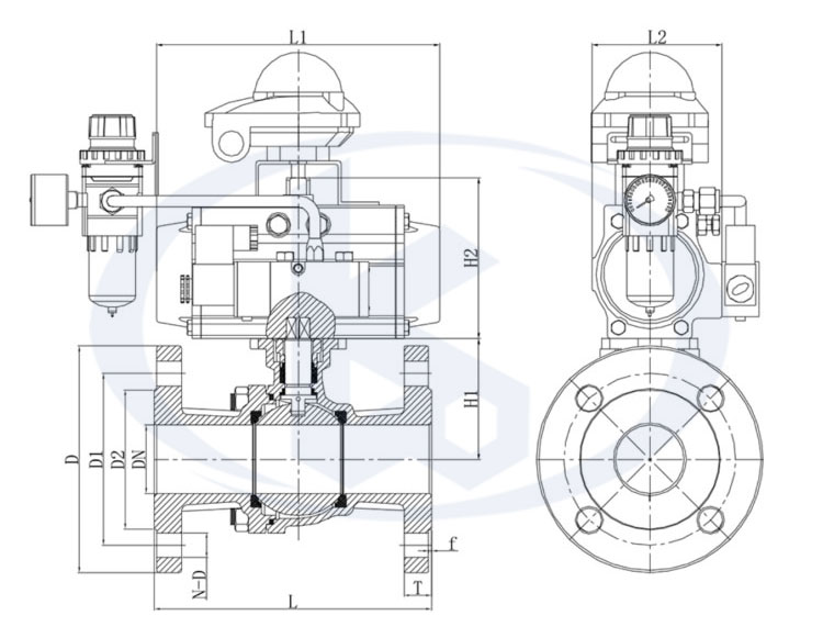氣動(dòng)高壓球閥外形尺寸