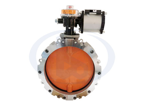 雙法蘭氣動粉塵蝶閥